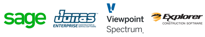 Compatible accounting and ERP systems including QuickBooks Desktop, Sage 50, Sage 300, Spectrum, Eclipse, Jonas
