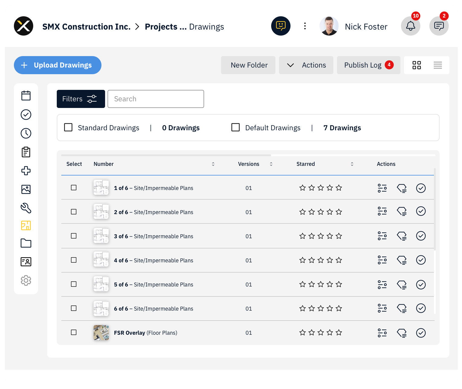 Drawings Dashboard